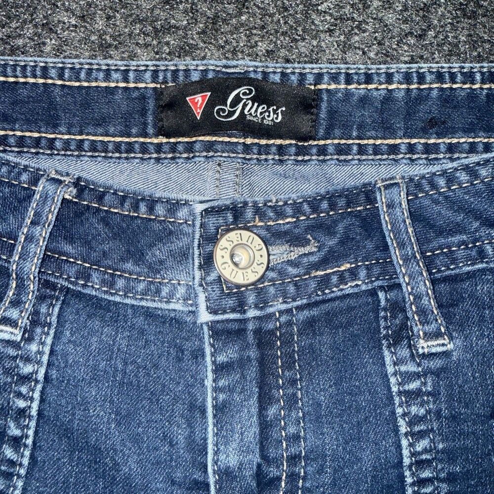 Guess Capri Jeans Women’s 30 Blue Denim Mid Rise Cuffed Hem Y2K 2000s